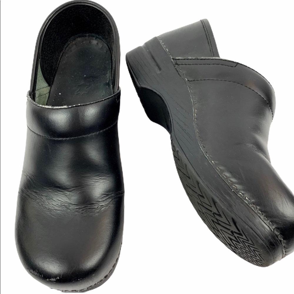 Dansko Black Nursing Doctor Leather Clog Mules 40/10